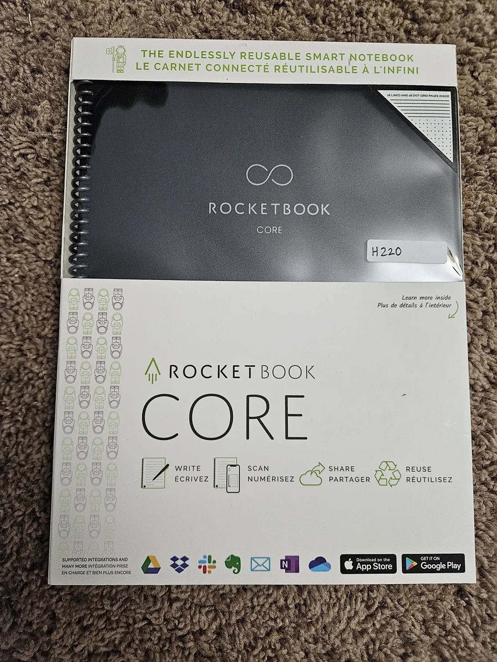 Rocketbook Core Reusable Smart Notebook — Black